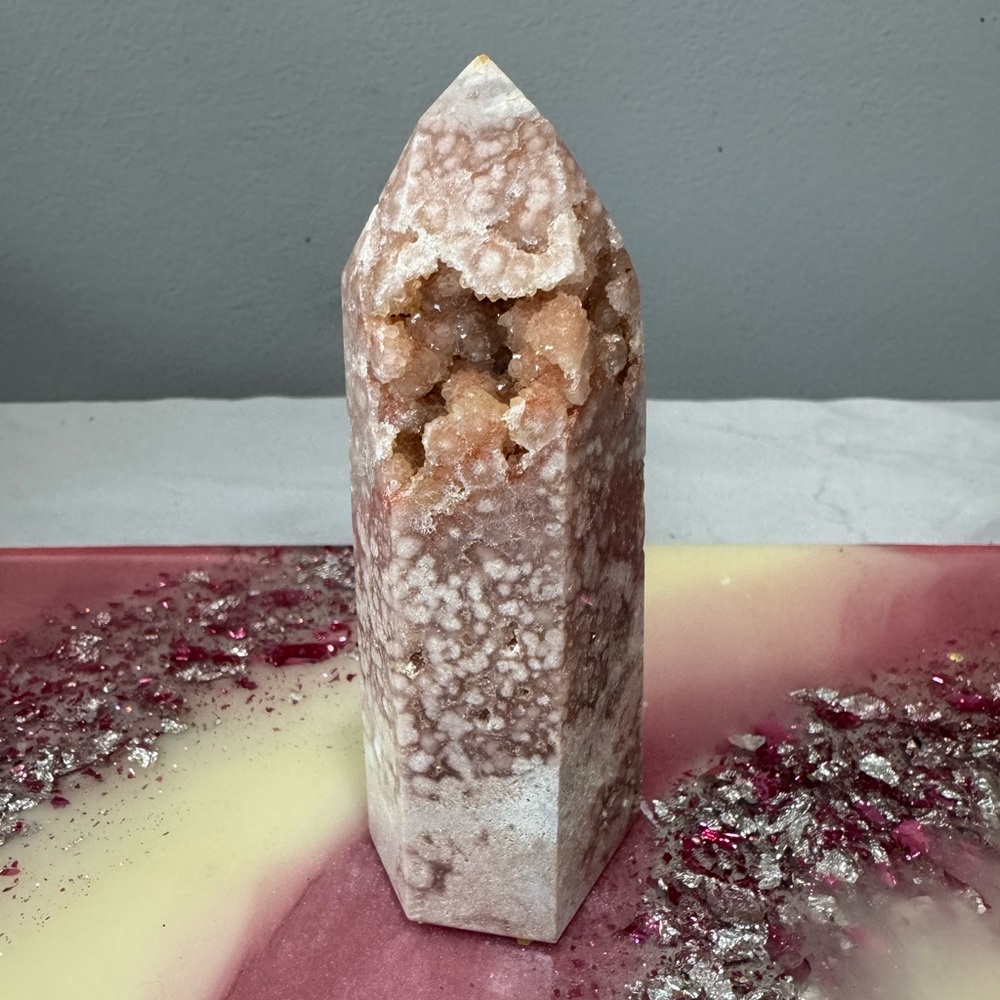 Pink and White Crystal Tower